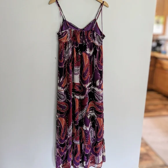 Paisley Bustier Maxi Dress, Plum purple and reds, Women's Size Medium - Picture 2 of 10